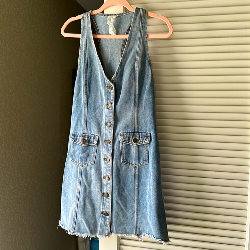 Super cute button up denim dress